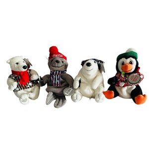 Vintage Coca-Cola Bean Bag Plush Lot - Polar Bear, Penguin, Seal - 1997-1999 NWT